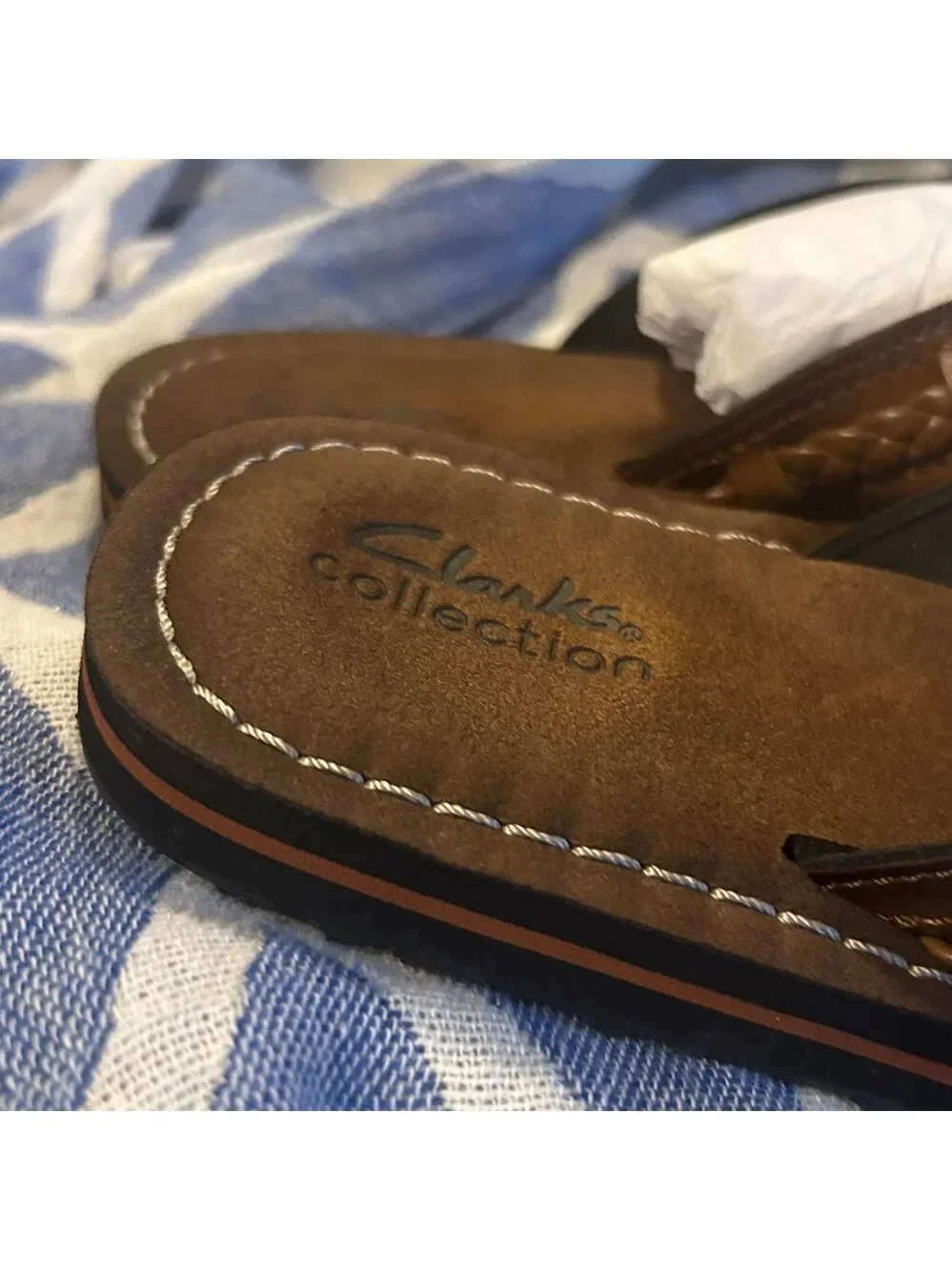 Clarks Tan Leather Sandals Size 8 Brown Black Clarks Boho Sandals